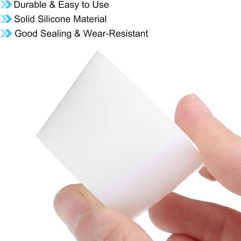 uxcell 3 Pcs White Silicone Solid Rubber Stoppers, Tapered Plugs Lab Seal Tube Stopper Plugs for Drainpipe Sinks Industry and Laboratories, 42mm to 53mm Dia in Kuwait