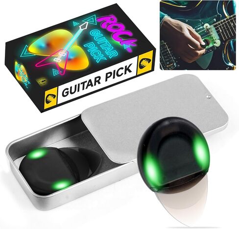 LED Light Up Guitar Picks – Glow-in-the-Dark, Replaceable Button Cell Battery, Customizable for Electric & Acoustic Guitars, Firefly Guitar Accessories, Cool Guitar Picks for Musicians in Saudi Arabia