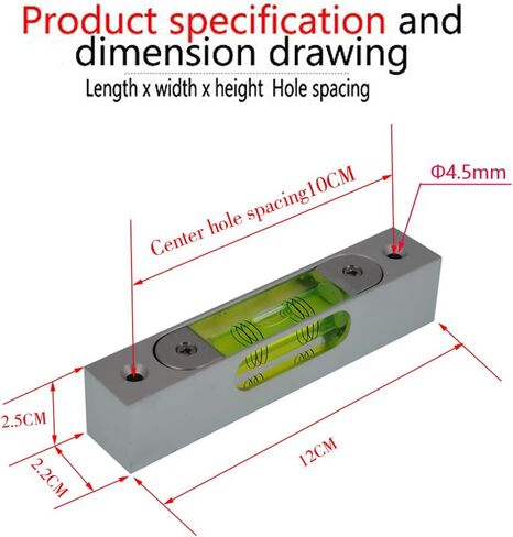 عالي الدقة من الألومنيوم سبيكة المعادن مستوى الفقاعة قابلة للتعديل الفقاعة الصغيرة مربعة شريط مغناطيسي مضيئة 66 حفرة الملعب 56 ملم in Kuwait