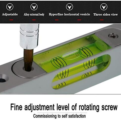 عالي الدقة من الألومنيوم سبيكة المعادن مستوى الفقاعة قابلة للتعديل الفقاعة الصغيرة مربعة شريط مغناطيسي مضيئة 66 حفرة الملعب 56 ملم in Kuwait