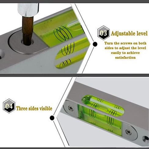 عالي الدقة من الألومنيوم سبيكة المعادن مستوى الفقاعة قابلة للتعديل الفقاعة الصغيرة مربعة شريط مغناطيسي مضيئة 66 حفرة الملعب 56 ملم in Kuwait