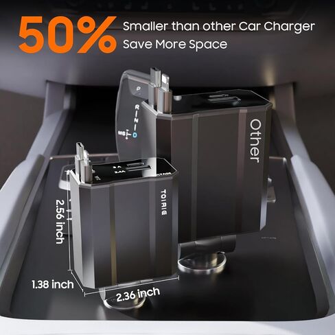 [2025 Upgraded] Toiaie Retractable Car Charger 4 in1,66W Fast Charging,Gift for Men Women, USBC Adapter for Phone 16 15 14 13 12 Samsung Android,Car Accessories in Saudi Arabia