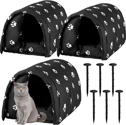 3 Pcs Cat Houses for Outdoor Cats Large 21.3 x 16.5 x 14.2 Inches Winter Weatherproof Insulated Stray Feral Cat Dog House Outdoor Pet Shelter Warm Waterproof Pet Cave Wild Animal Tent in Saudi Arabia