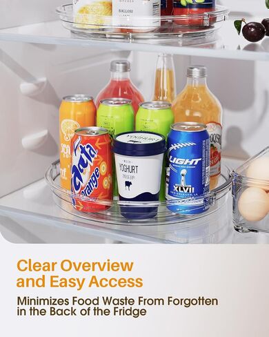LAMU 2 Pack Lazy Susan Organizer 9.25 inch Turntable for Cabinet, Small Spice Organization for Cabinet, Kitchen, Pantry, Table Top, Fridge, Countertop, Medicine Cabinet Organizer, Clear in Kuwait