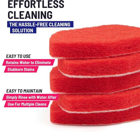 Replacement Scrubber Refill for Extendable Tub Tile Shower Brush for Cleaning Non-Scratch (2X Scrubber Sponge Red) in Kuwait