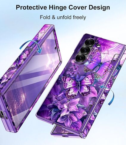 Btscase لـ Samsung Galaxy Z Fold 5 Case ، تم إنشاؤه في واقي الشاشة الأمامية ، ونمط رخام Gold Gold Glitter. in Saudi Arabia