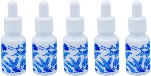 5pcs Ceramic Dropper Bottle, 1/3oz (10ml) Empty Dropper Bottles with White Cap & Glass Droppers for Essential Oils, Lab Chemicals, Perfumes in Kuwait
