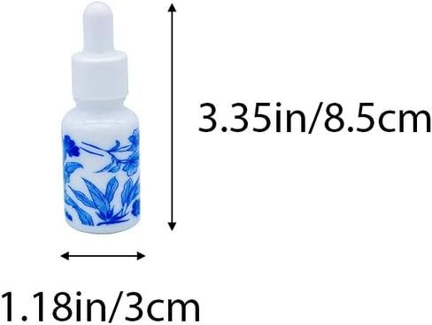 5pcs Ceramic Dropper Bottle, 1/3oz (10ml) Empty Dropper Bottles with White Cap & Glass Droppers for Essential Oils, Lab Chemicals, Perfumes in Kuwait