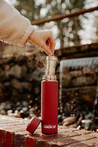Here & Now Tea Infuser Bottle | Water Bottle With Tea Infuser Set | Stainless Steel Tea Infuser Travel Mug | Tea Bottle With Infusers For Loose Tea (Midnight Teal) in Kuwait