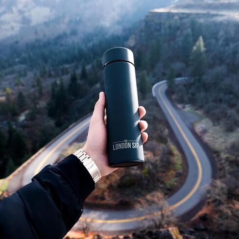 Here & Now Tea Infuser Bottle | Water Bottle With Tea Infuser Set | Stainless Steel Tea Infuser Travel Mug | Tea Bottle With Infusers For Loose Tea (Midnight Teal) in Kuwait