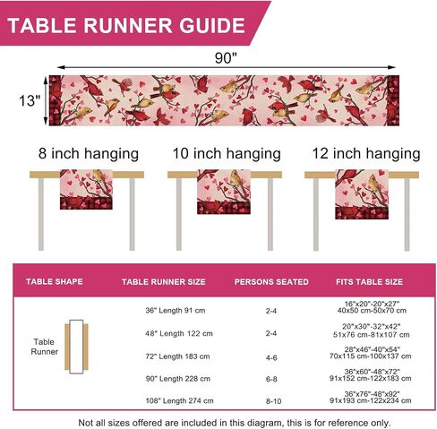 Seliem Valentine's Day Pink Table Runner, Red Love Hearts Mason Jar Anniversary Kitchen Dining Table Decor, Wedding Holiday Burlap Home Decoration Indoor Outdoor Party Supply 13x72 Inches in Kuwait
