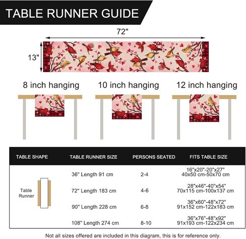 Seliem Valentine's Day Pink Table Runner, Red Love Hearts Mason Jar Anniversary Kitchen Dining Table Decor, Wedding Holiday Burlap Home Decoration Indoor Outdoor Party Supply 13x72 Inches in Kuwait