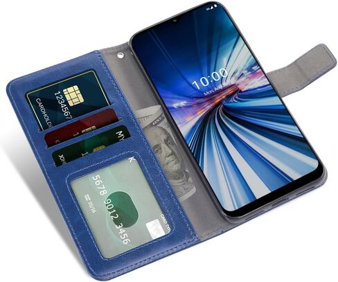 متوافق مع Boost Mobile Celero 5G Plus 7 بوصة 2023 （ليس 2024/Celero 3 5G Plus) محفظة محفظة شاشة الزجاج حامل بطاقة الحامي حامل الوجهات الخلية غطاء الهاتف للنساء الأسود in Saudi Arabia