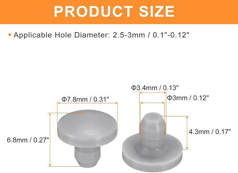 uxcell 38Pcs Silicone Plugs, Rubber Round Snap in Locking Hole Plugs for 3.5mm Hole, Hole Stoppers Waterproof Hole Plug for Metal Tube, Furniture End Caps Inserts, Black in Kuwait