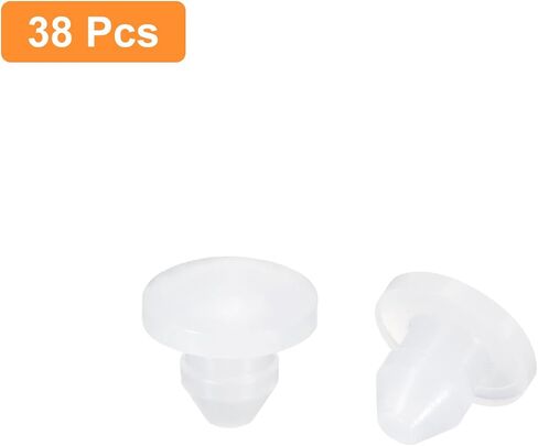 uxcell 38Pcs Silicone Plugs, Rubber Round Snap in Locking Hole Plugs for 3.5mm Hole, Hole Stoppers Waterproof Hole Plug for Metal Tube, Furniture End Caps Inserts, Black in Kuwait