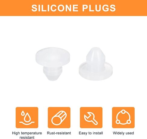 uxcell 38Pcs Silicone Plugs, Rubber Round Snap in Locking Hole Plugs for 3.5mm Hole, Hole Stoppers Waterproof Hole Plug for Metal Tube, Furniture End Caps Inserts, Black in Kuwait