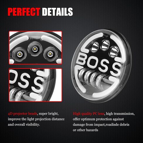 7 Inch Motorcycle LED Headlight Daymaker Compatible with Harley Davidson Touring Softail FLD, SKull Style (SKULL, 1) in Saudi Arabia