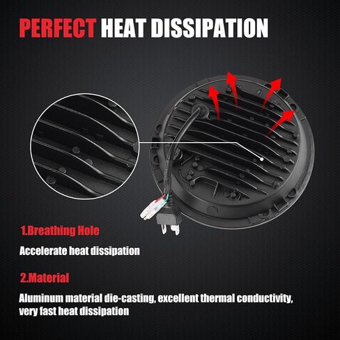 7 Inch Motorcycle LED Headlight Daymaker Compatible with Harley Davidson Touring Softail FLD, SKull Style (SKULL, 1) in Saudi Arabia