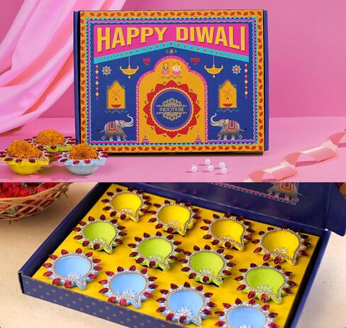 IndoTribe 12 قطعة ديوالي دياس للديكور ديكورات ديوالي للمنزل ديوالي أضواء ديوالي ديكور ديوالي ديا ديوالي شمعة ديوالي هدايا للأصدقاء الطين ديا لأضواء الشاي ديوالي الشموع ديوالي ديا in Kuwait