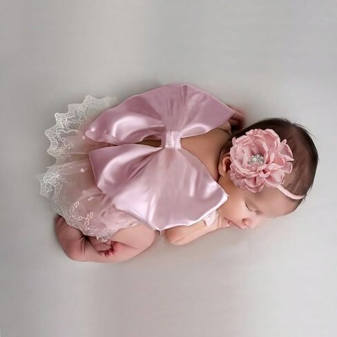 Newborn Photography Outfits Girl Newborn Photography Props Lace Romper Headband Baby Outfits Girls Photo Props in Kuwait