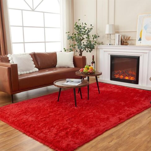 AMTOVO Shag Area Rugs for Living Room, 8X10 White Large Fluffy Clearance Rug Throw Bedroom Carpet, Indoor Modern Fuzzy Nursery Shag Rugs for Kids and Playroom in Saudi Arabia