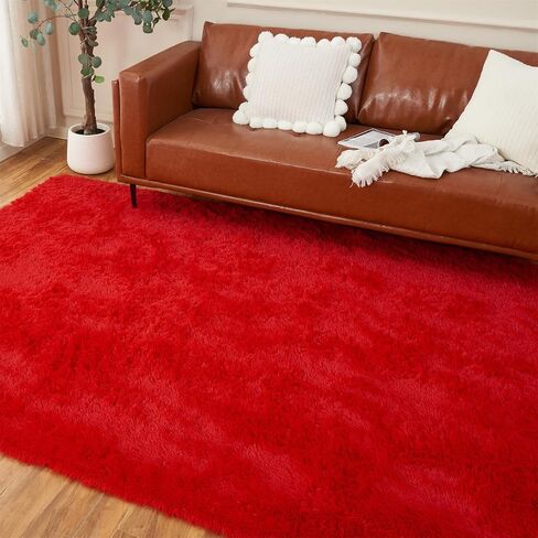 AMTOVO Shag Area Rugs for Living Room, 8X10 White Large Fluffy Clearance Rug Throw Bedroom Carpet, Indoor Modern Fuzzy Nursery Shag Rugs for Kids and Playroom in Saudi Arabia