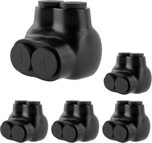 5 Pcs - Insulated Multi Cable Connectors 3 Port Single Entry Splice Electrical Power Connector Black Interconnect Terminals Pre Filled Wire Connectors (2-14AWG Wire Range) in Kuwait