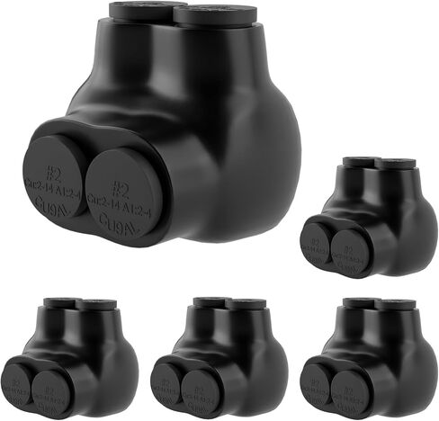 5 Pcs - Insulated Multi Cable Connectors 3 Port Single Entry Splice Electrical Power Connector Black Interconnect Terminals Pre Filled Wire Connectors (2-14AWG Wire Range) in Kuwait