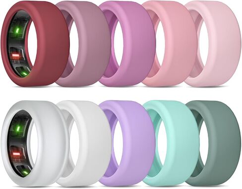 Cover for Oura Ring Gen 4/Oura Gen 3/ULTRAHUMAN Ring AIR, Soft Liquid Silicone Anti-Scratch Smart Rings Protector Oura Ring Case Accessories for Women Men Working Out Gym - 10 Pack in Kuwait