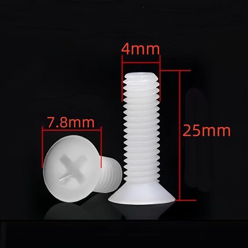 NACX M3 x 20mm مسامير نايلون ملولبة غاطسة فيليبس عموم براغي ذات رأس مسطح، متري، 120 قطعة in Kuwait