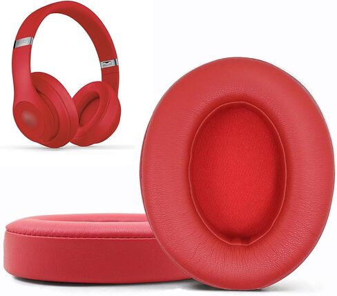 Replacement Ear Pads Cushions for Beats Studio 2 & Studio 3 Wired & Wireless Headphones, Earpads with Soft Protein Leather, Noise Isolation Memory Foam -red in Saudi Arabia