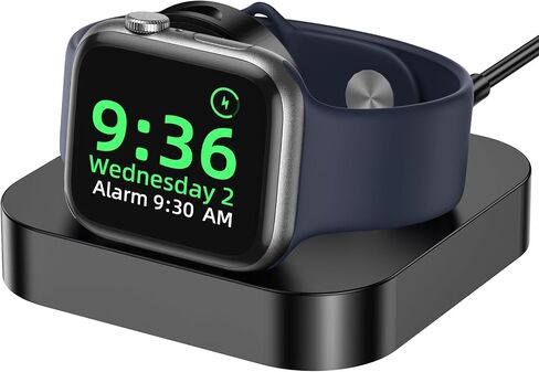 Portable Apple Watch Charger Stand, iwatch Charging Dock, Magnetic Wireless iWatch Charger Fast Charger, Support Nightstand Mode, for iWatch Series Ultra/Ultra2/10/9/8/7/6/5/4/3/2/SE, White in Saudi Arabia