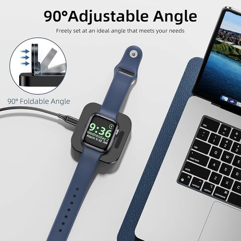 Portable Apple Watch Charger Stand, iwatch Charging Dock, Magnetic Wireless iWatch Charger Fast Charger, Support Nightstand Mode, for iWatch Series Ultra/Ultra2/10/9/8/7/6/5/4/3/2/SE, White in Saudi Arabia