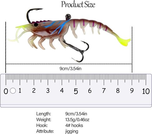 Super Durable TPE Fishing Lures for Crappie Trout Walleye，Lifelike Shrimp Crayfish Swimbait,Pre-Rigged Fishing Jig Lures for Freshwater and Saltwater in Saudi Arabia