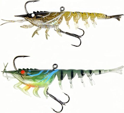 Super Durable TPE Fishing Lures for Crappie Trout Walleye，Lifelike Shrimp Crayfish Swimbait,Pre-Rigged Fishing Jig Lures for Freshwater and Saltwater in Saudi Arabia