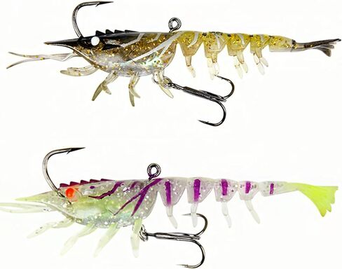 Super Durable TPE Fishing Lures for Crappie Trout Walleye，Lifelike Shrimp Crayfish Swimbait,Pre-Rigged Fishing Jig Lures for Freshwater and Saltwater in Saudi Arabia