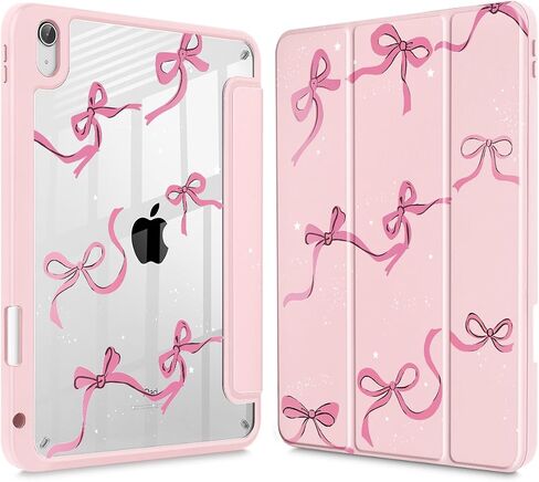 May Chen Case for iPad Air 11 (M3 2025/M2 2024) 7th 6th ، iPad Air 4 & 5 10.9 inch 5th 4th (2022/2020) - Pencel Holder + Auto Sleep/Wake ، غطاء خلفي شفاف ، in Kuwait