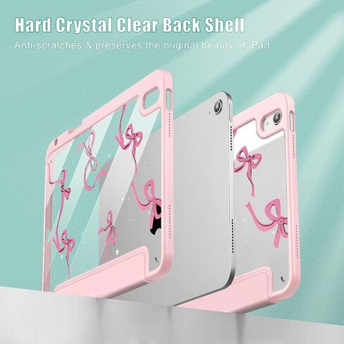 May Chen Case for iPad Air 11 (M3 2025/M2 2024) 7th 6th ، iPad Air 4 & 5 10.9 inch 5th 4th (2022/2020) - Pencel Holder + Auto Sleep/Wake ، غطاء خلفي شفاف ، in Kuwait
