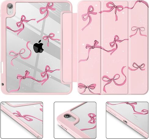 May Chen Case for iPad Air 11 (M3 2025/M2 2024) 7th 6th ، iPad Air 4 & 5 10.9 inch 5th 4th (2022/2020) - Pencel Holder + Auto Sleep/Wake ، غطاء خلفي شفاف ، in Kuwait