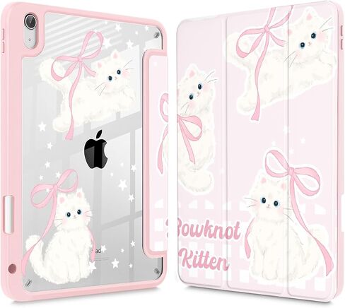 May Chen Case for iPad Air 11 (M3 2025/M2 2024) 7th 6th ، iPad Air 4 & 5 10.9 inch 5th 4th (2022/2020) - Pencel Holder + Auto Sleep/Wake ، غطاء خلفي شفاف ، in Kuwait