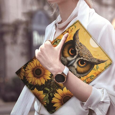 Case for Samsung Galaxy Tab A9+/A9 Plus 5G 11 Inch (SM-X210/X216/X218), Adjustable Folding Stand and Automatic Wake/Sleep, Shock-Proof Protection Smart Cover, Owl and Sunflower in Saudi Arabia