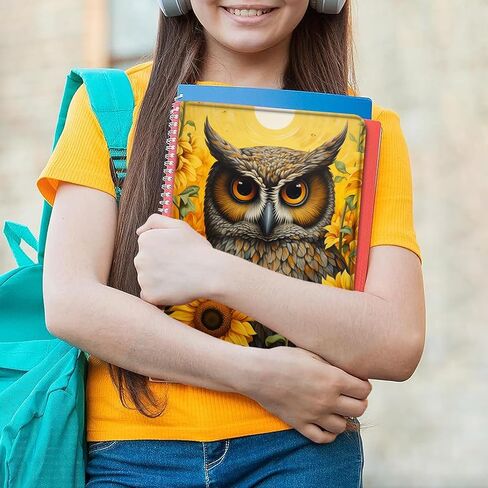 Case for Samsung Galaxy Tab A9+/A9 Plus 5G 11 Inch (SM-X210/X216/X218), Adjustable Folding Stand and Automatic Wake/Sleep, Shock-Proof Protection Smart Cover, Owl and Sunflower in Saudi Arabia