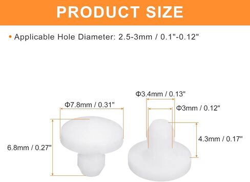 uxcell 28Pcs Silicone Plugs, Rubber Round Snap in Locking Hole Plugs for 3.5mm Hole, Hole Stoppers Waterproof Hole Plug for Metal Tube, Furniture End Caps Inserts, Black in Kuwait