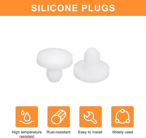 uxcell 28Pcs Silicone Plugs, Rubber Round Snap in Locking Hole Plugs for 3.5mm Hole, Hole Stoppers Waterproof Hole Plug for Metal Tube, Furniture End Caps Inserts, Black in Kuwait
