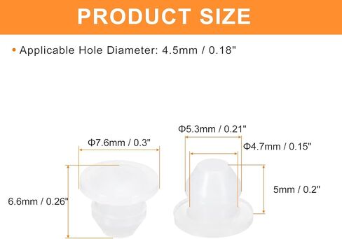 uxcell 28Pcs Silicone Plugs, Rubber Round Snap in Locking Hole Plugs for 3.5mm Hole, Hole Stoppers Waterproof Hole Plug for Metal Tube, Furniture End Caps Inserts, Black in Kuwait