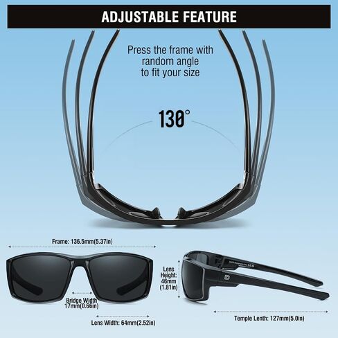 DUCO Polarized Sports Sunglasses for Men Women UV400 Protection Lightweight Frame for Fishing Driving Running F103 in Kuwait