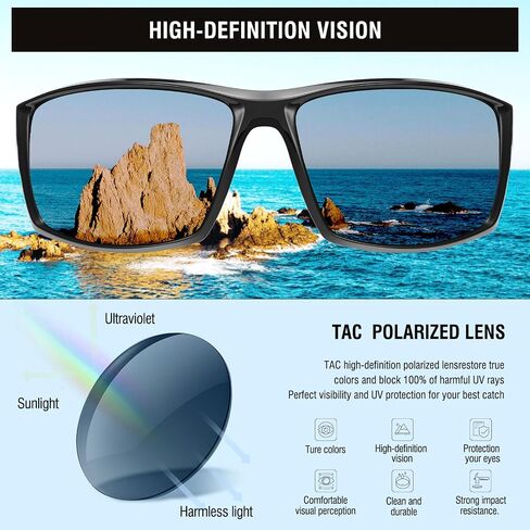 DUCO Polarized Sports Sunglasses for Men Women UV400 Protection Lightweight Frame for Fishing Driving Running F103 in Kuwait