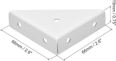 uxcell 20Pcs Angle Corner Brackets 66mm x 66mm, Cold Rolled Steel Braces Joining Support with Screws for Desk Bed Edge (Beige) in Kuwait