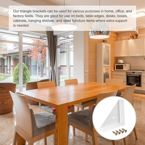 uxcell 20Pcs Angle Corner Brackets 66mm x 66mm, Cold Rolled Steel Braces Joining Support with Screws for Desk Bed Edge (Beige) in Kuwait