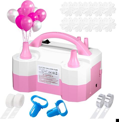 Balloon Pump, Balloon Pump Electric, Portable Dual Nozzle Electric Blower Air Pump Inflator for Party Decoration. Faster and Save Time in Kuwait